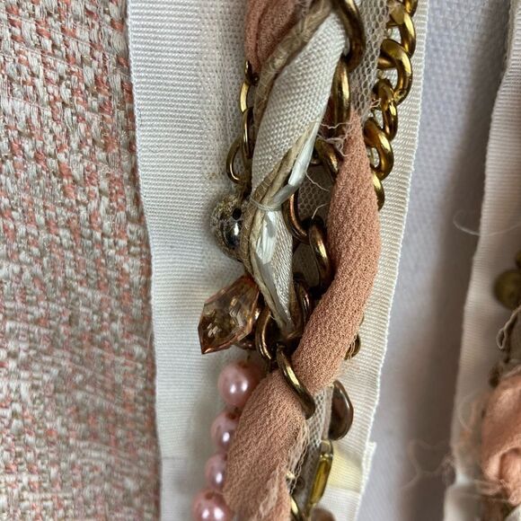 Seventy Florence Italy ladylike chic blazer w/ ribbon bow, pearls, and chains - Picture 5 of 13